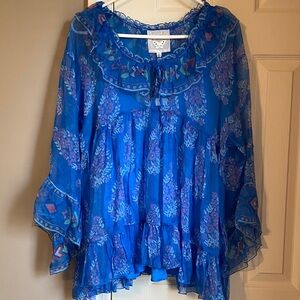 Johnny Was, Jade brand, Gal Ruffle Tie Blouse, Carolyne